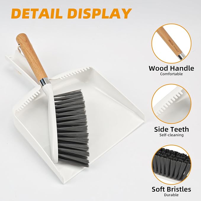 Small Broom and Dustpan Set, 13 x 8.7 inch, Hangable Portable Cleaning - Image 5