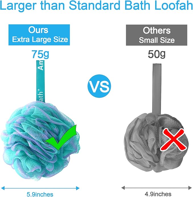 AmazerBath Loofah Sponge 75g/Piece, Exfoliating Bath Sponge Body Scrubber - Image 6