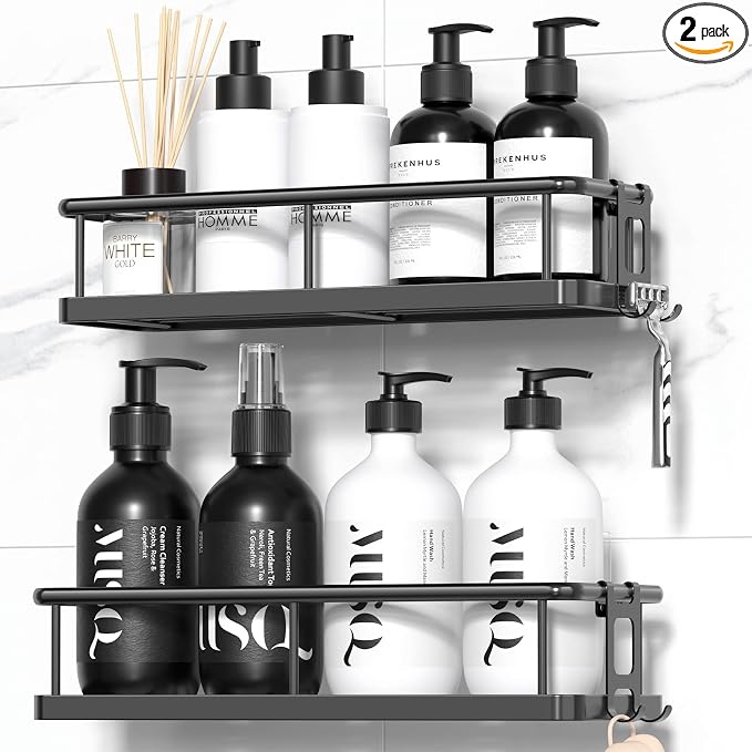 YASONIC Shower Caddy Adhesive, Rustproof Shower Shelves by YASONIC