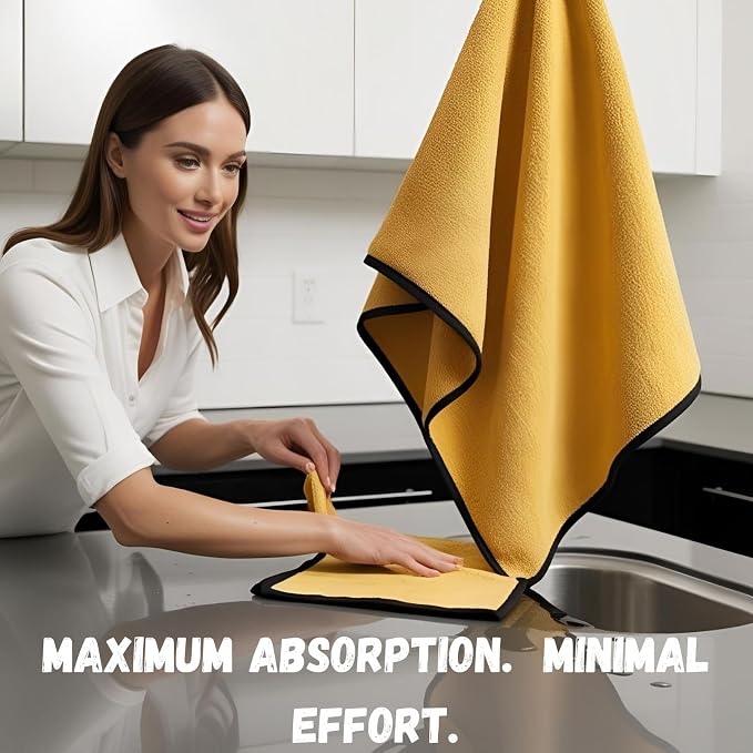 Deluxe Premium Microfiber Towels Ultra-Absorbent Soft Polishing Drying Cleaning - Image 4