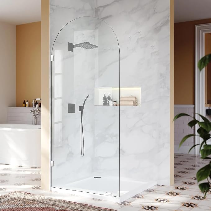 36" W ×78" H Shower Glass Panel, Glass Shower Door Single Panel by BathStellarMall