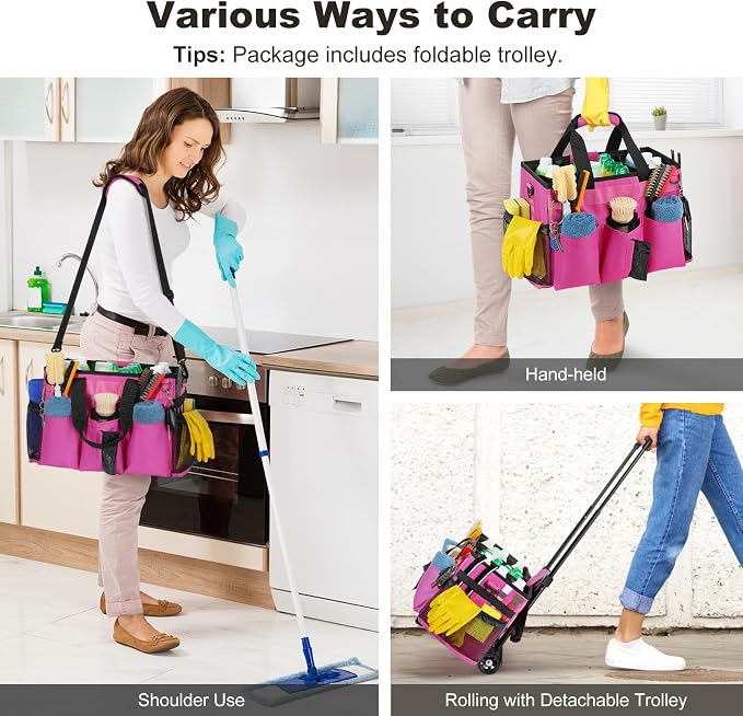 Housolution Rolling Cleaning Caddy Bag - Image 5