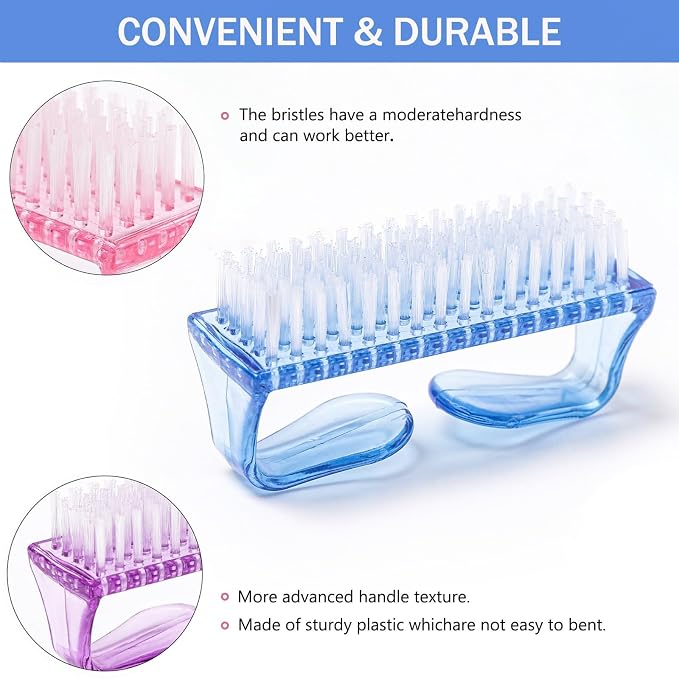 5PCS Handle Grip Nail Brush, Hand Fingernail Scrub Cleaning Brushes - Image 2