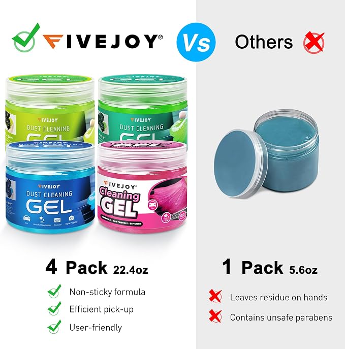 FiveJoy 4Pack Car Cleaning Gel, Car Putty - Image 3