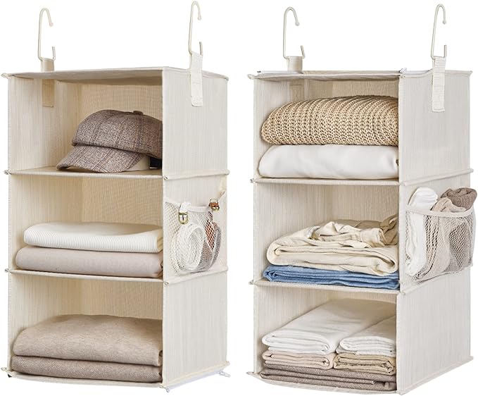 StorageWorks 6-Shelf Closet Organizers, Two 3-Shelf Separable Hanging Shelves by StorageWorks