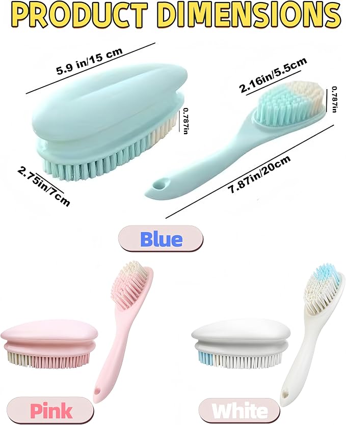 2 Pack Soft Bristle Cleaning Scrub Brush Laundry Brush Scrubber Brush - Image 2