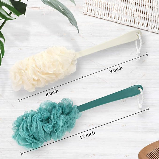 2Pack Back Scrubber for Shower，PIPUHA Loofah Sponge Shower Brush Using Body - Image 2