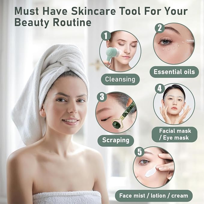 Face Brush 2 in 1, Silicone Facial Cleansing Exfoliating Brush Soft Bristles - Image 6