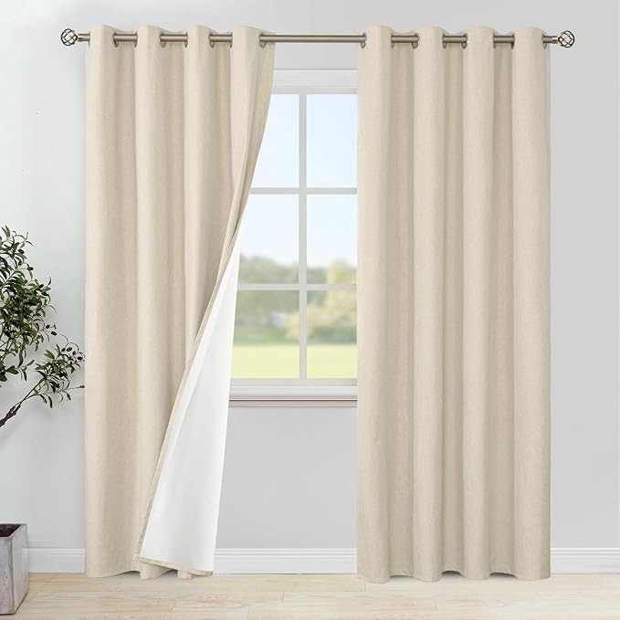 YoungsTex Natural Linen 100% Blackout Curtains by YoungsTex