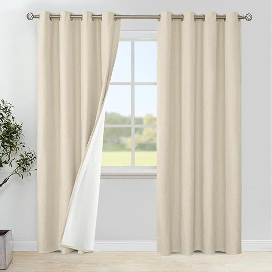 YoungsTex Natural Linen 100% Blackout Curtains by YoungsTex