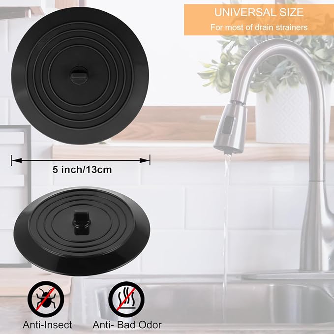 V-TOP Bathtub Drain Stopper 2 Pack, 5 inches Silicone Tub Stopper Shower Drain - Image 3
