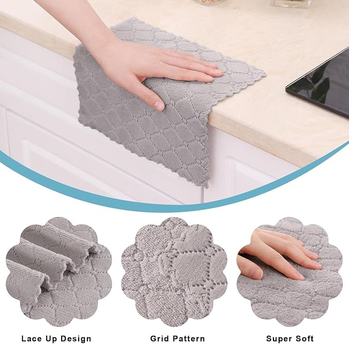 Homaxy 18 Pack Kitchen Dish Cloths, Super Soft and Absorbent Coral Velvet Dish - Image 2