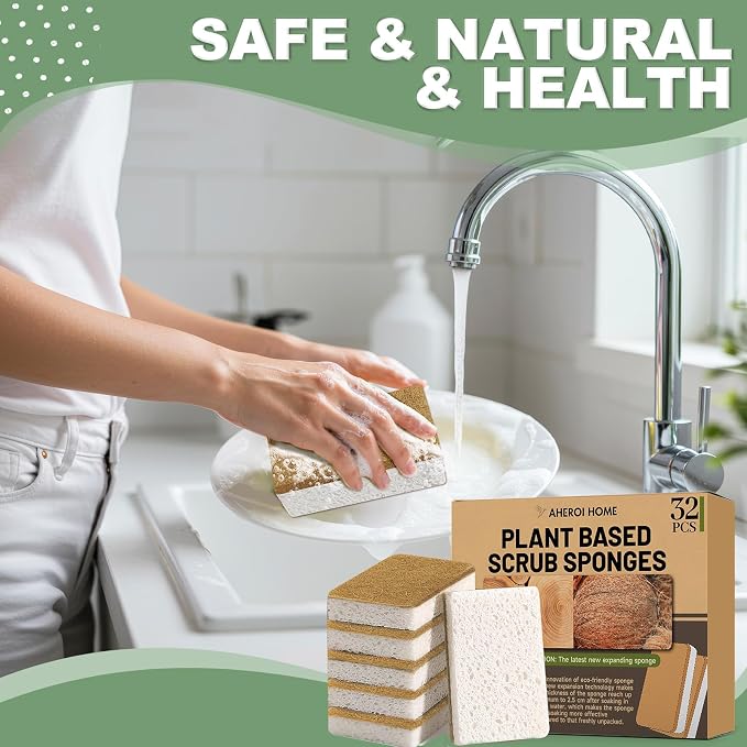 Aheroi Natural Dish Sponge, Organic Eco Friendly Cleaning Sponge - Image 7