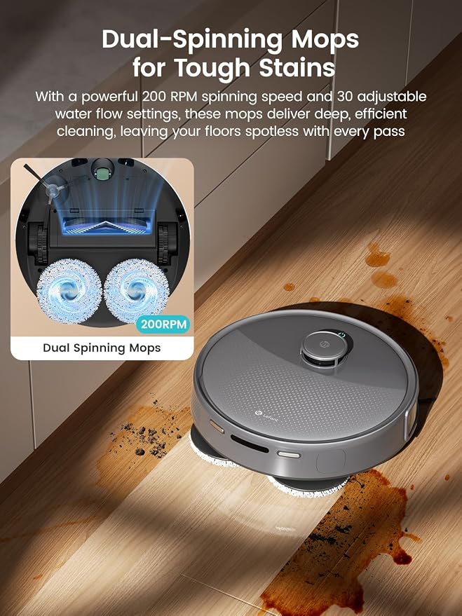 Lefant M3 Max Robot Vacuum, Auto Mop Washing, 20000Pa Suction, Self-Emptying & - Image 2