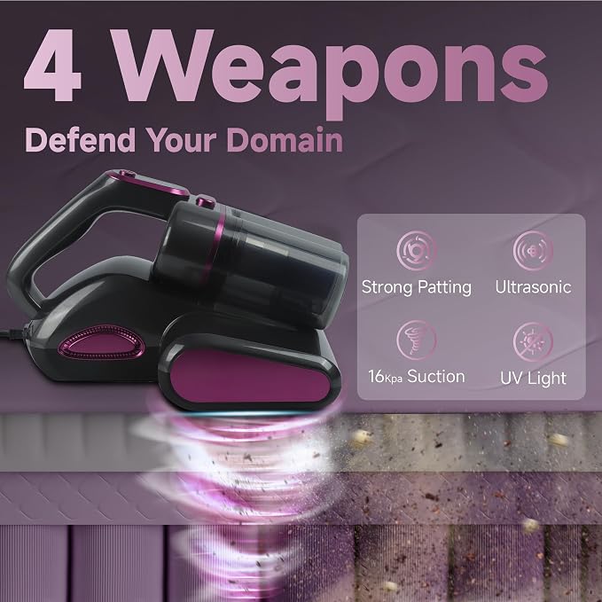 Mattress Bed Vacuum Cleaner 16Kpa Strong Suction, 20ft Corded Couch Cleaner - Image 4