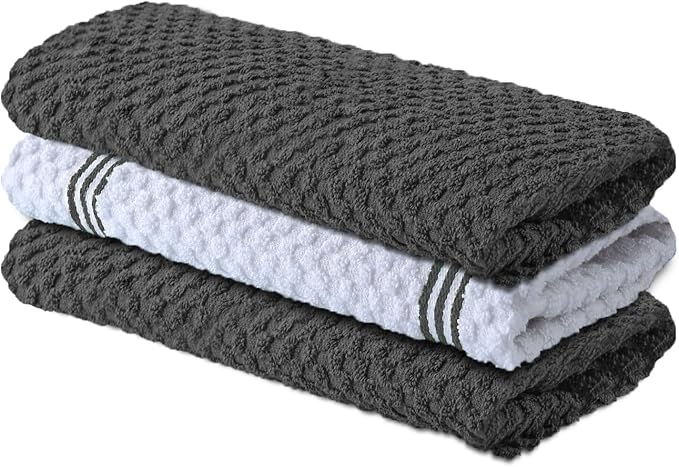Infinitee Xclusives Premium Kitchen Towels – Pack of 3, 100% Cotton |15 x 25| by InfiniteeXclusives
