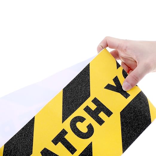 Boao 12 Pieces Watch Your Step Stickers Sign 6 x 24 Inch Caution Watch Your - Image 7
