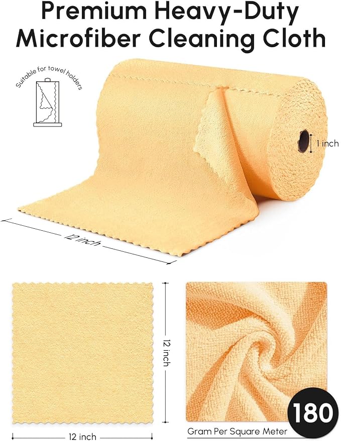 Microfiber Cleaning Cloths Roll, 75 Pack Tear Away Microfiber Towels Roll - Image 3