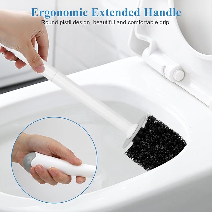 Toilet Bowl Brush and Holder, Toilet Scrubber 2 Pack - Image 4