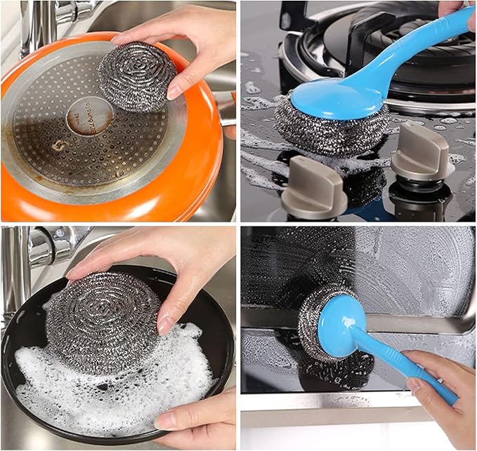 48 Pack Stainless Steel Scourers Sponges by XXJXING, Steel Wool scrubbers - Image 4