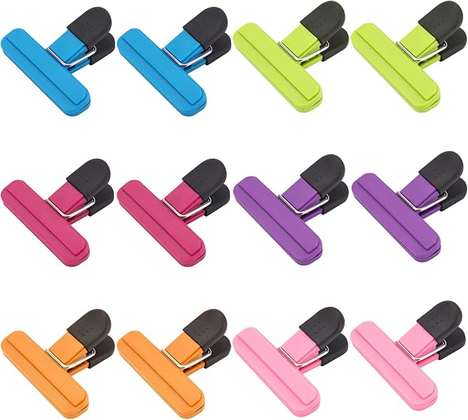 Chip Clips, 12 Pack Food Clips, Snack Bag Clip, Plastic Heavy Duty Seal Grips by EWOID