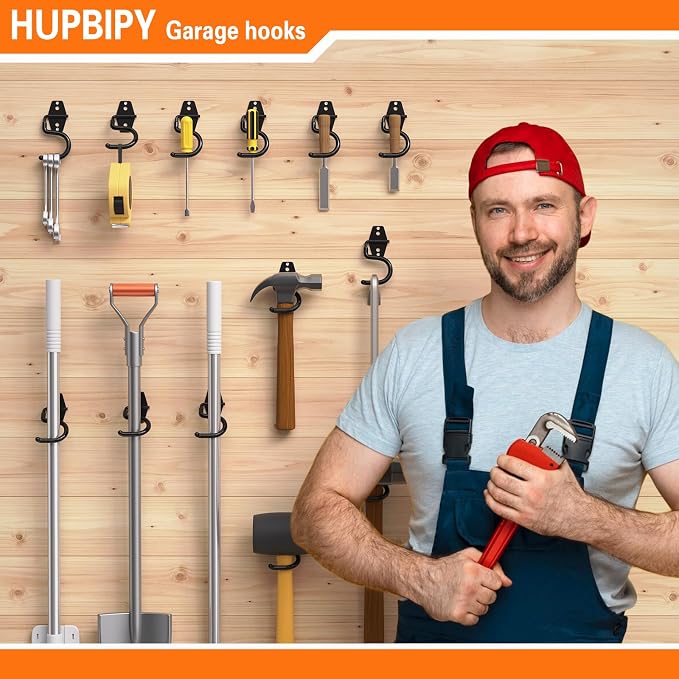 6 Pack Metal Garage Hooks, Heavy Duty S Hooks Tool Hangers - Image 6