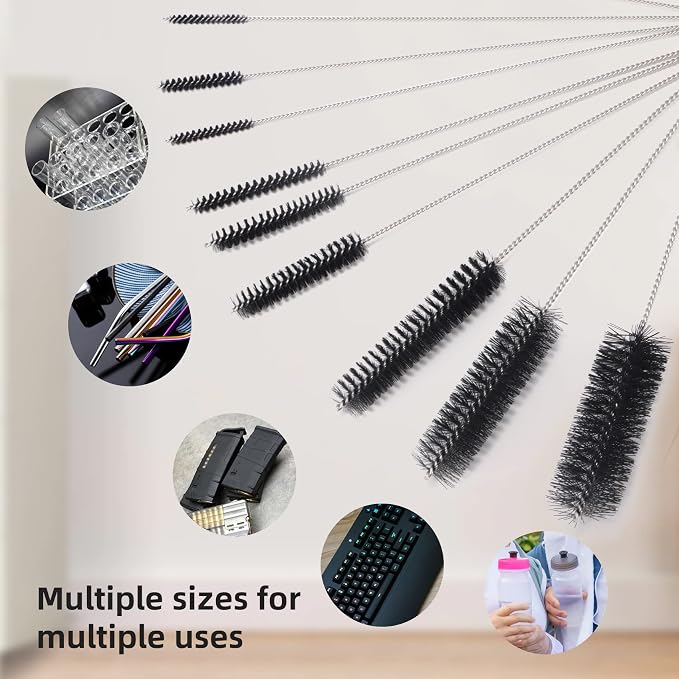 Annhua 10 Pcs Tube Cleaning Brushes Kit Straw Cleaning Kit Metal Pipe Brush - Image 7