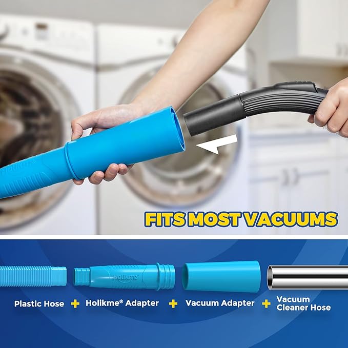 Holikme 2 Pieces Dryer Vent Cleaner Kit, Dryer Lint Vacuum Attachment and - Image 4