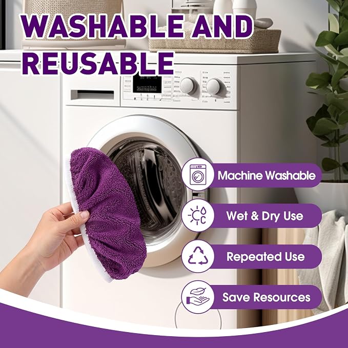 Microfiber Mop Pads, Dry Flat mop Cover & Washable Wet Pads Refill - Image 4