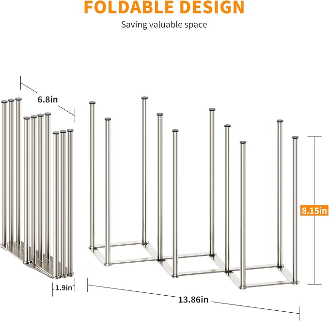 Foldable Baby Bottle Drying Rack-10 Poles Water Bottle Organizer - Image 2