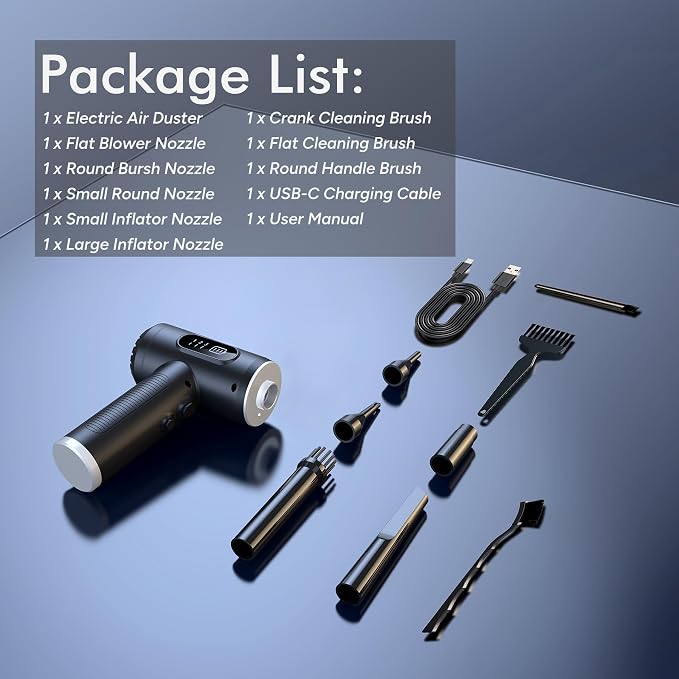 Electric Compressed Air Duster, 3-Gear Dust Blower - Image 9