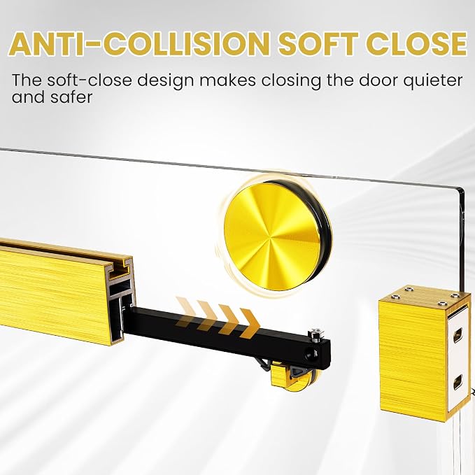 Shower Door 68–72in W x 76 in H, 3/8" Tempered Glass Sliding Shower Door - Image 2