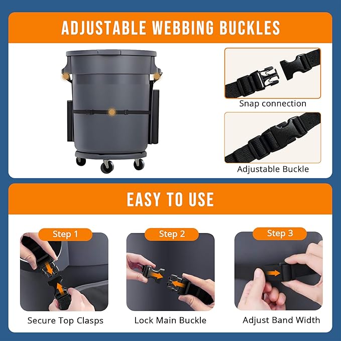 Trash Can Caddy Bag for 32-55 Gallon Garbage Bin, Hongmed Caddy for Commercial - Image 4