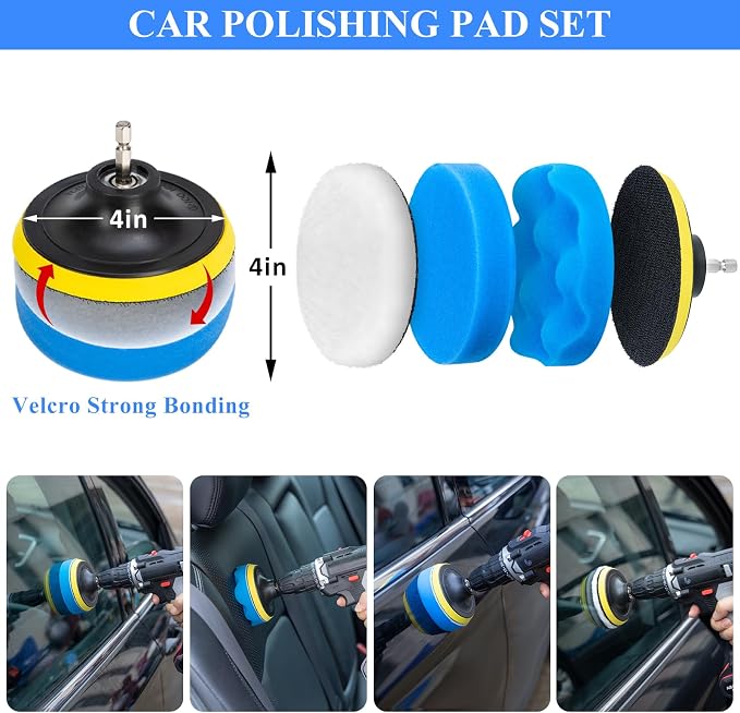 AUTODECO 34Pcs Car Detailing Brush Set, Car Detailing Kit, Auto Detailing Drill - Image 3