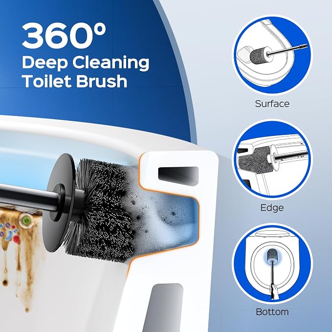 HAMITOR Toilet Bowl Brush Set: Compact Space-Saving Design - Image 6