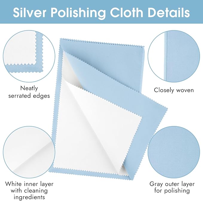 3 Pcs Silver Polishing Cloth, Large 10" X 12.5" Jewelry Cleaner Cloth, Soft - Image 4