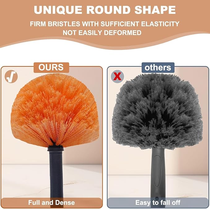 Cobweb Duster Brush Head, Spider Web Cleaning Tool, Indoor & Outdoor Use - Image 4
