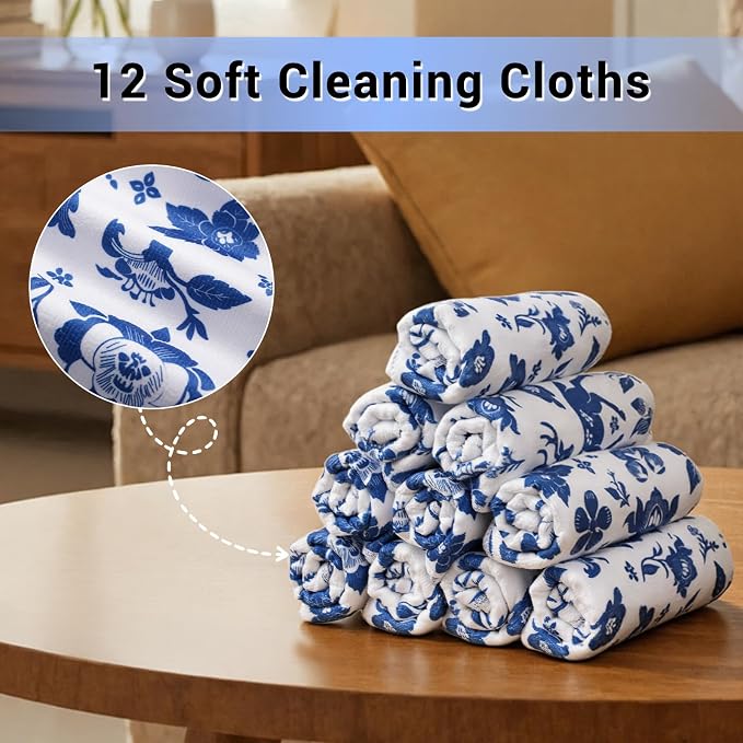 YUA Microfiber Cleaning Cloth 12 Pack, Microfiber Towels Cleaning, Microfiber - Image 3