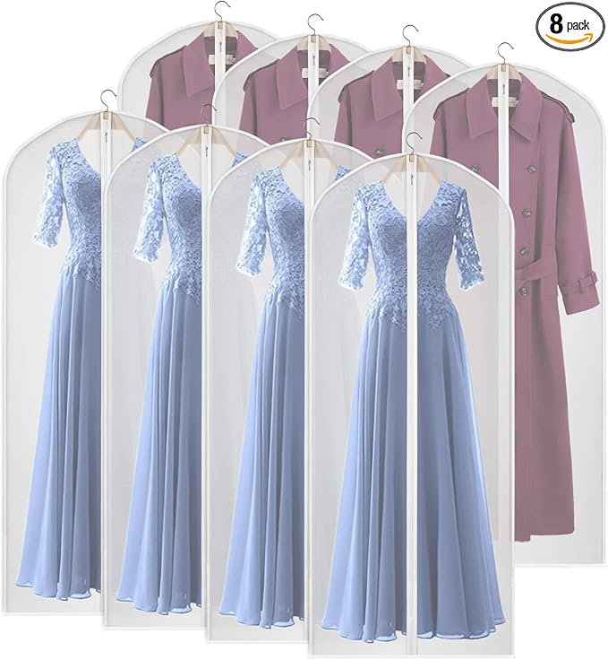 Kntiwiwo Clear Garment Bags for Closet Storage Suit Bag Set of 8 Hanging by Kntiwiwo