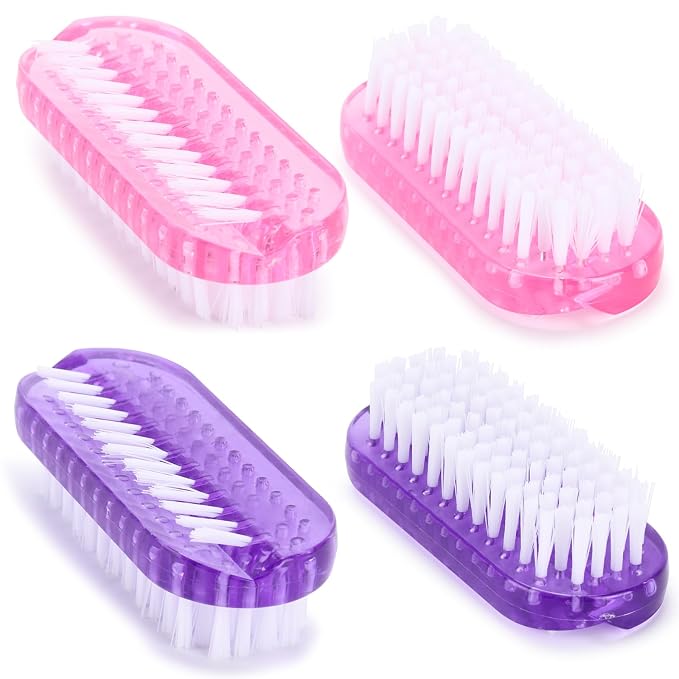 Nail Cleaning Brushes Plastic for Fingernails 2-Sided Non-Slip Brush Nail by Tbestmax