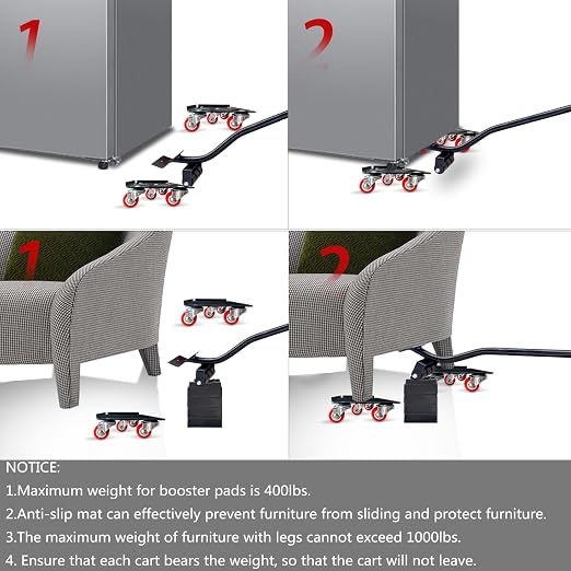 Furniture-Dolly-Furniture-Movers with-5-Wheels, Furniture Sliders Lifters Tool - Image 5