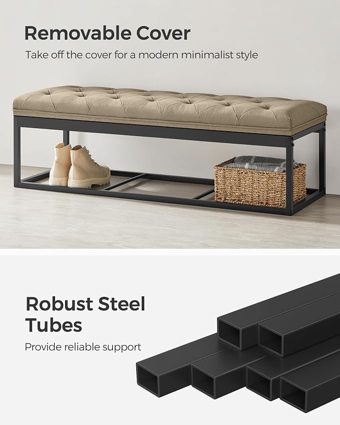SONGMICS Storage Ottoman Bench, Foot Rest - Image 4