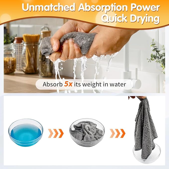 FIXSMITH Microfiber Cleaning Cloth -Pack of 24, Highly Absorbent Cleaning Rags - Image 4