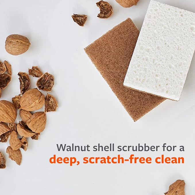 Full Circle Walnut Scrubber Sponges, Plant-Based & Recycled Kitchen Sponges - Image 5