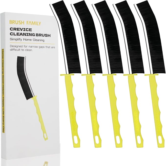 5-Pack Heavy-Duty Crevice Cleaning Brushes – Stiff Bristles by BRUSHFAMILY