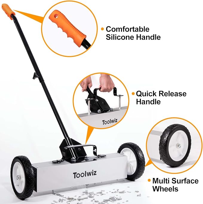 Toolwiz 18 Inches 26 Lbs Magnetic Sweeper Magnetic Pickup Tool - Image 5