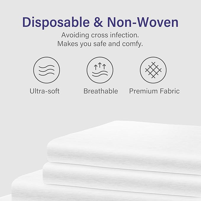 UNIFREE 7 Sets Disposable Bed Sheets Travel Sheets for Hotel,Portable Bedding Cover Bedspread, Disposable Bedding Set (79" *91")