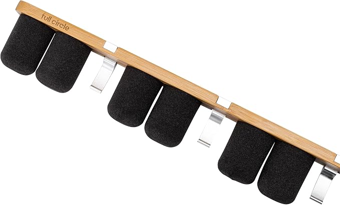 Full Circle Get A Grip, Wall-Mounted Mop and Broom Organizer, Lightweight Bamboo - Image 7