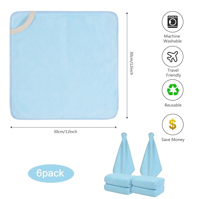 SINLAND Microfiber Facial Cloths Fast Drying Washcloth 12inch x 12inch - Image 2