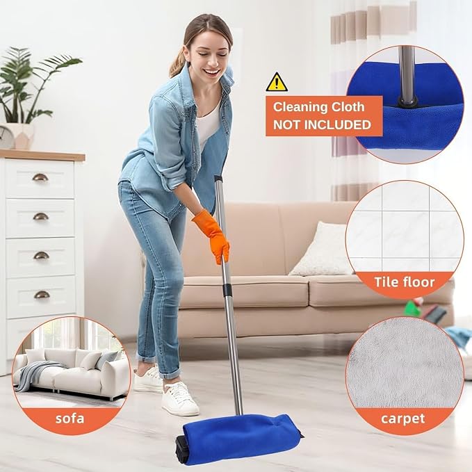 Pet Hair Remover Carpet Rake Reusable Rubber Broom - Image 3